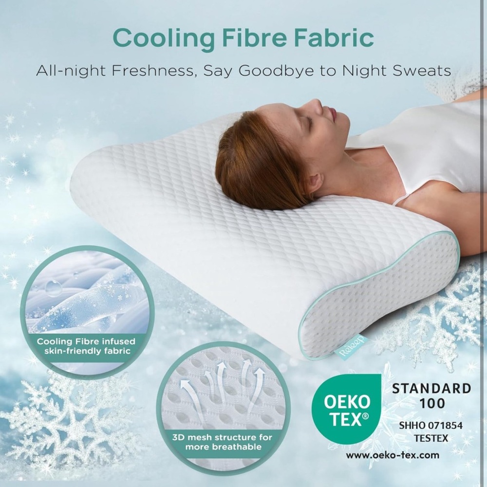 New Cervical Neck Pillow, Side Sleeper Adjustable Contour Pillow Memory Foam - Picture 5 of 6